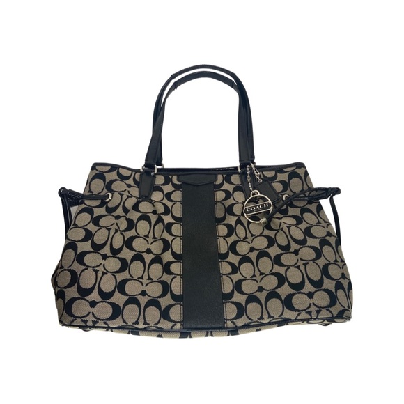 Coach Carryall Signature Stripe Drawstring Purse F28501 - Picture 1 of 15